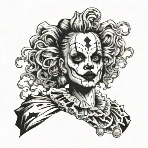 Gothic Clown Woman From The Front