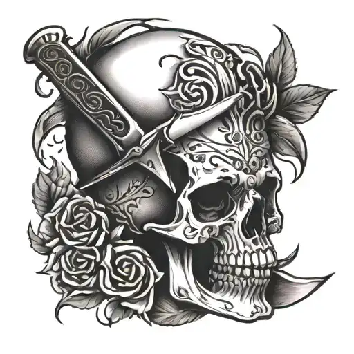 Skull And Knife