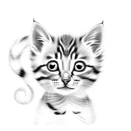 A Cute Kitten In Realism Coupled With A Mandala