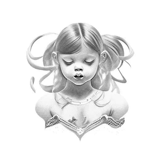 Black Silhouette Of Little Girl With Red Ribbon Spinning Rhythmic Gymnastics