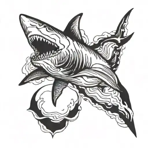 Shark Jumping Backwards To Catch