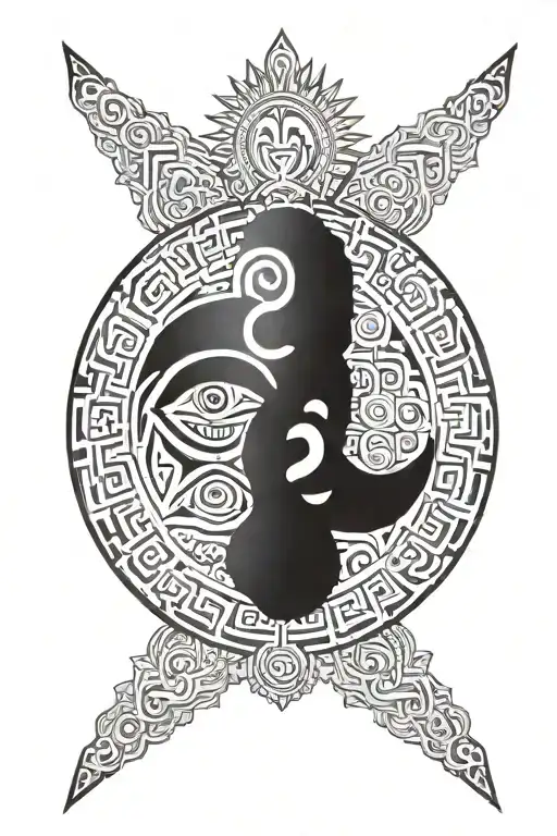 Aztec Calendar Stone Adorned