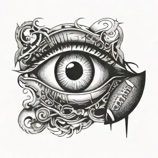 Eye With A Kid And A Football Inside The Socket