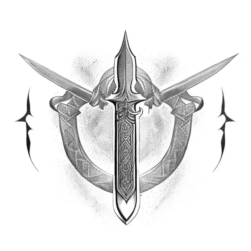 Anduril Sword From Lord Of The Rings Surrounded By The One Ring Inscription