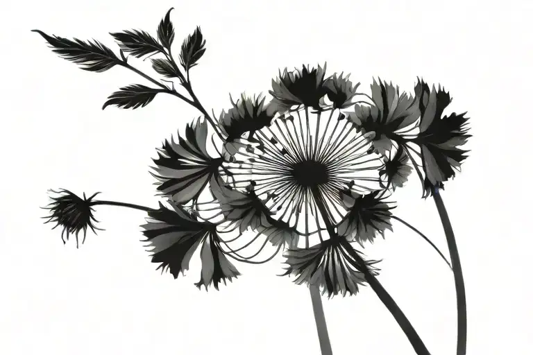 Dandelion Flower Large Black