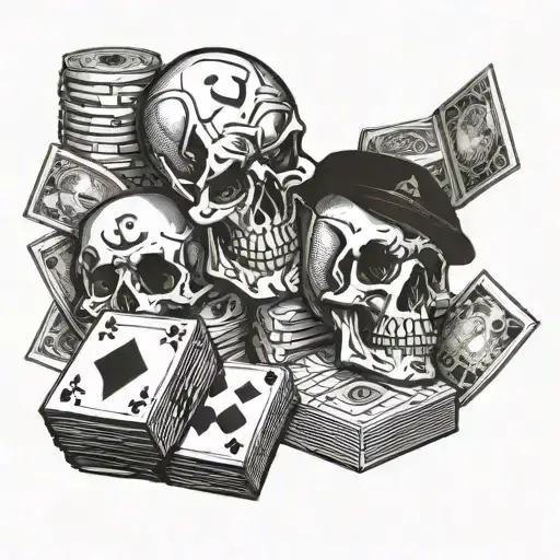 Skull Money Dice Cards