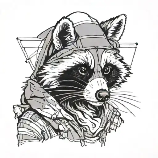 Raccoon Hood Hacker Breaking