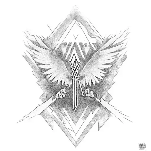 Eminem Lyrics Intertwined With Mystical Symbols And A Witch Silhouette