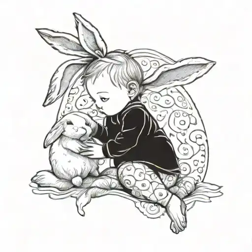 Baby With Bunny Pajamas