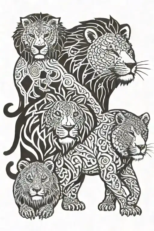 Penguin Lion Elephant Bear