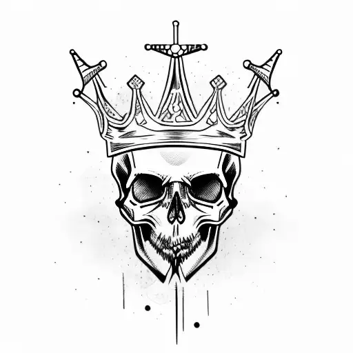 Graffity Skull With Crown Profile Side