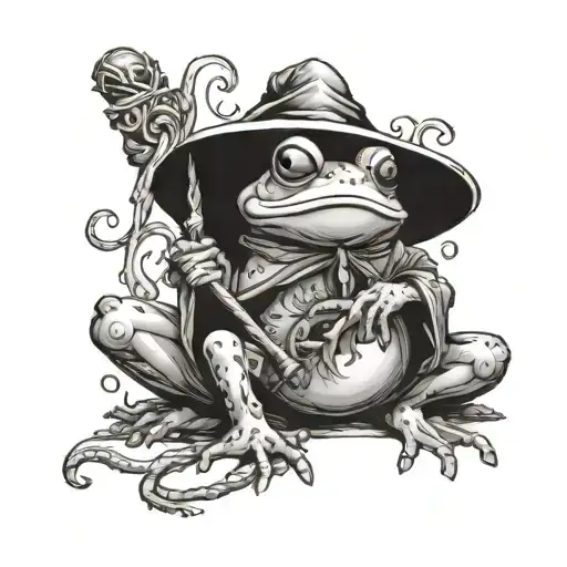 Wizard Frog With Magical Staff