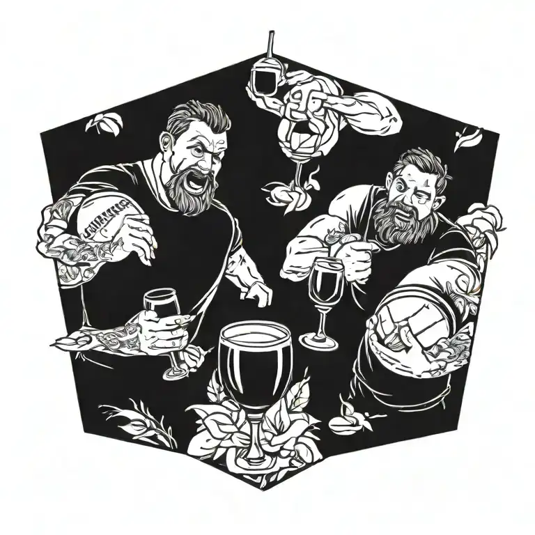 Red Wine Friends And Rugby