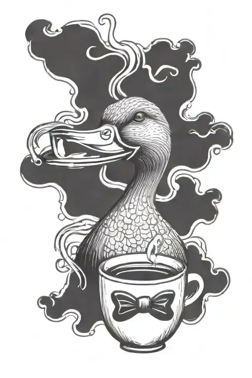 Duck Drinking Coffee Cup