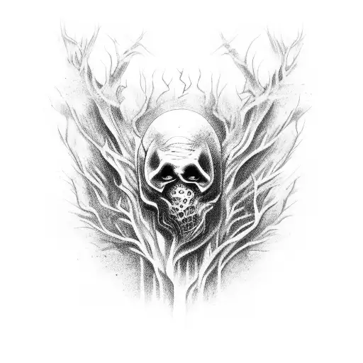 Mystical Creepy Creature In Dead Forest