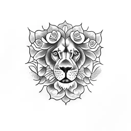 Lion With Roses And Watch