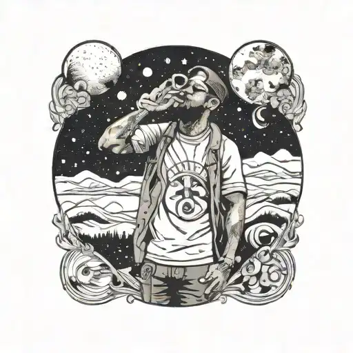 A Vinyl Record With Kid Cudi Man On The Moon Inside