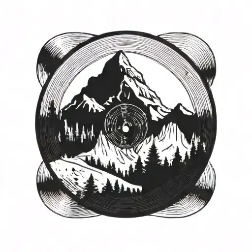 Vinyl Record With A Mountain In It And An Upside Down City In It