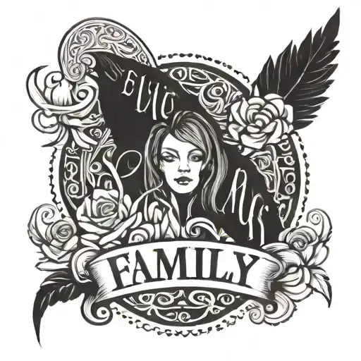 Family Comes First Lettering