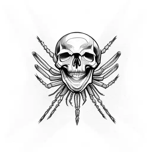 Skull With A Spider Crawling Out Its Eye