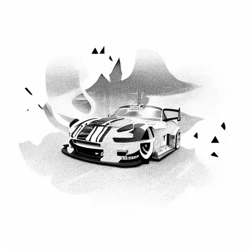 A Dynamic Composition Featuring A Car Wrap Design Inspired By The Client's Favorite Motorsport Track