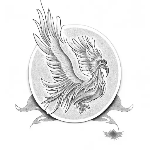 A Majestic Phoenix Rising From A Pile Of Money