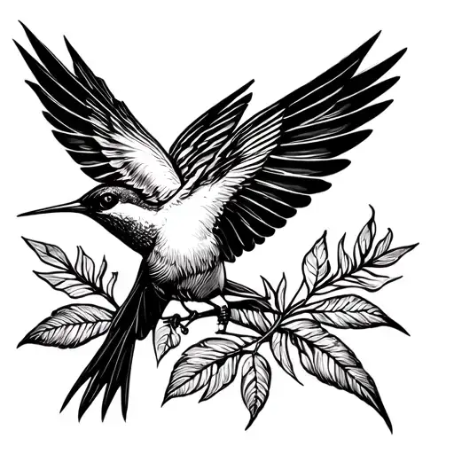 Colibri Who Flies Away And Sun