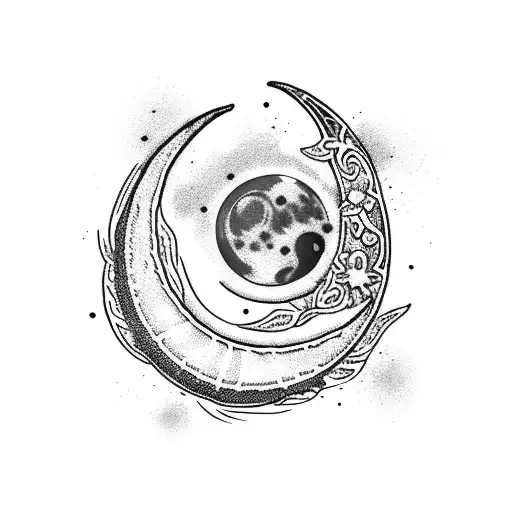 Crescent Moon With Word Hope Vertical On Top