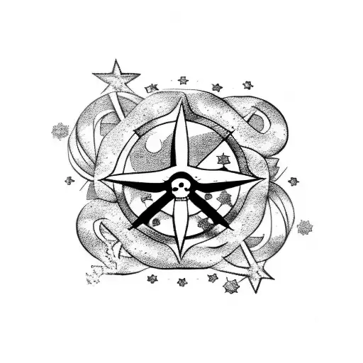 One Piece Flag With Aquarius Constellation