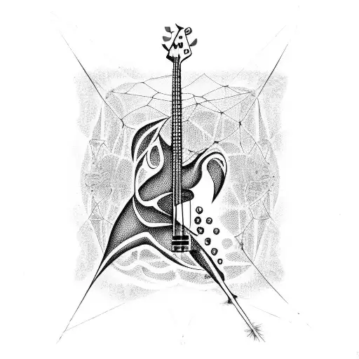 Bass Guitar With Spiders On It