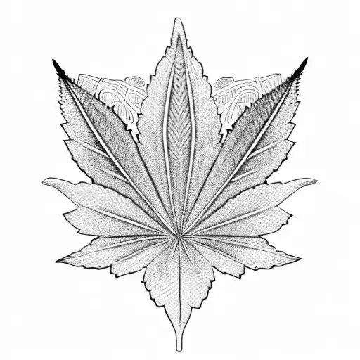 Marijuana Leaf Made Of Intricate Geometric Patterns