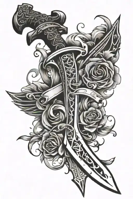 Srraight Sword With Letters