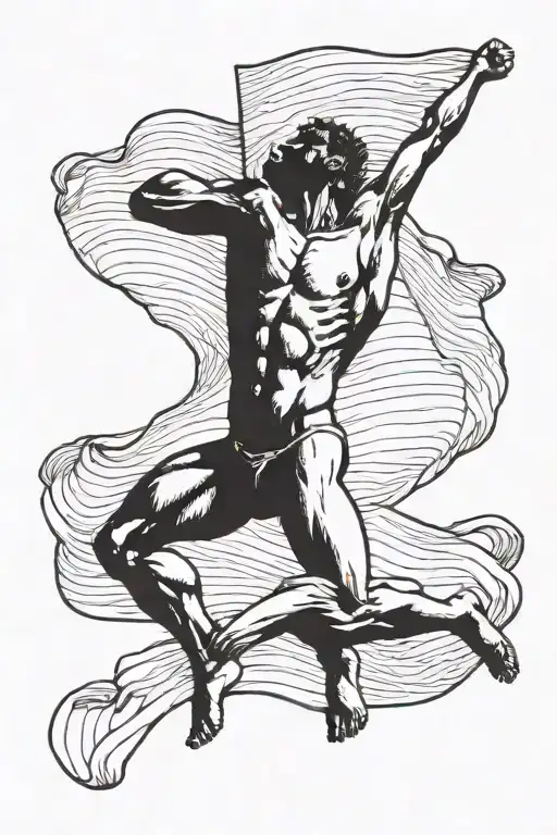 Atlas Holding Up The Word Pride Flag