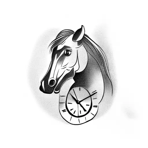 Horse With A Clock Above It