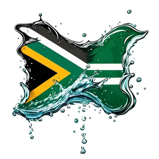 Combine The South African Flag With Water Elements To Represent Your Occupation As A Water Operator