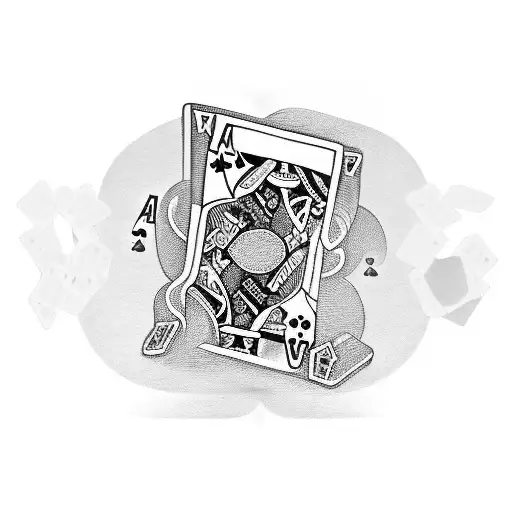 A Casino Chip Surrounded By Playing Cards And Dice