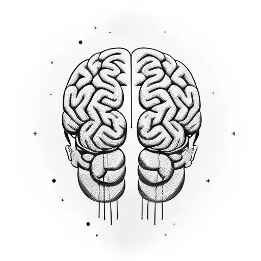 Abstract Representation Of A Paintbrush And A Brain