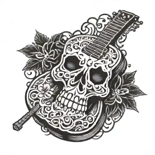 Guitar In The Shape Of A Skull