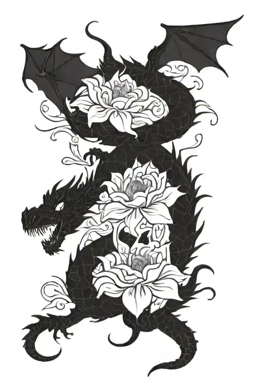 Dragon And Flowers