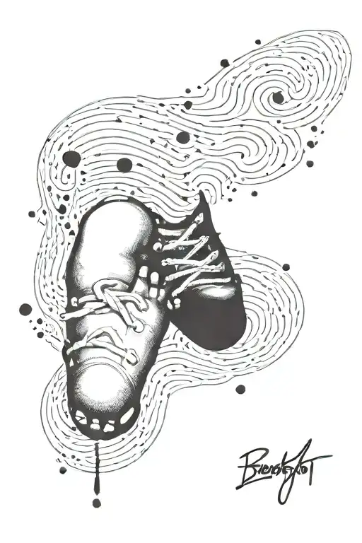 Baby Right Foot Print Walking Across Like