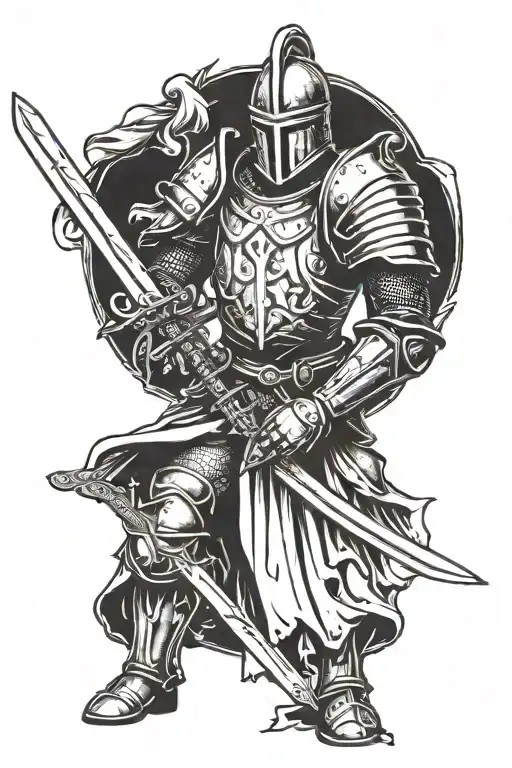 Knight Holding A Sword
