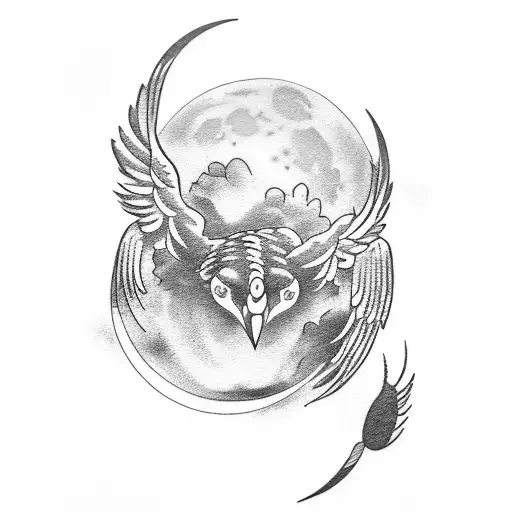 Crow With Moon