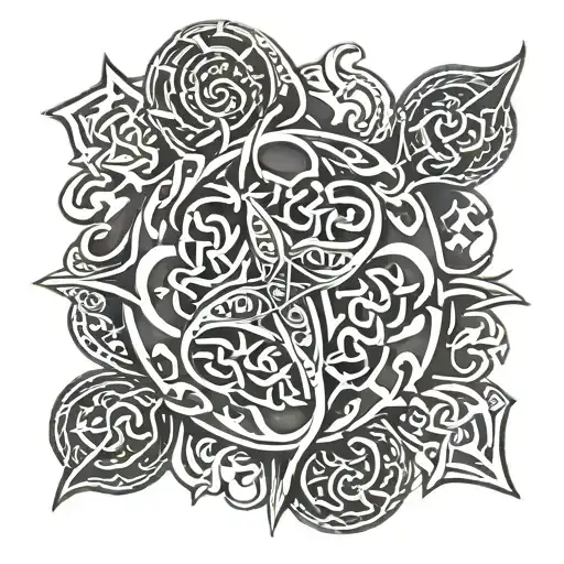 Irish Tribal Symbols Intertwined