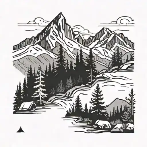 Pnw Outdoor Scene With Mountains