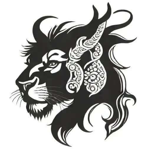 Chimera Lion Head With Goat