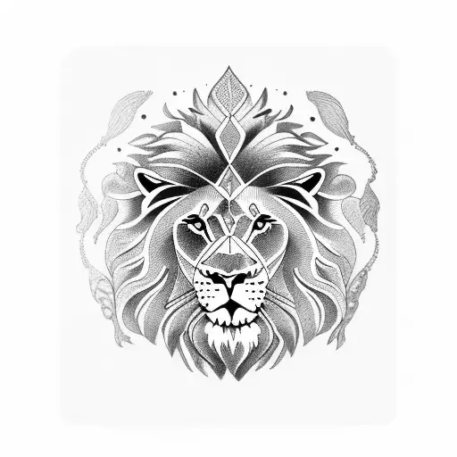 Lion Surround By Queen Of Night Flower