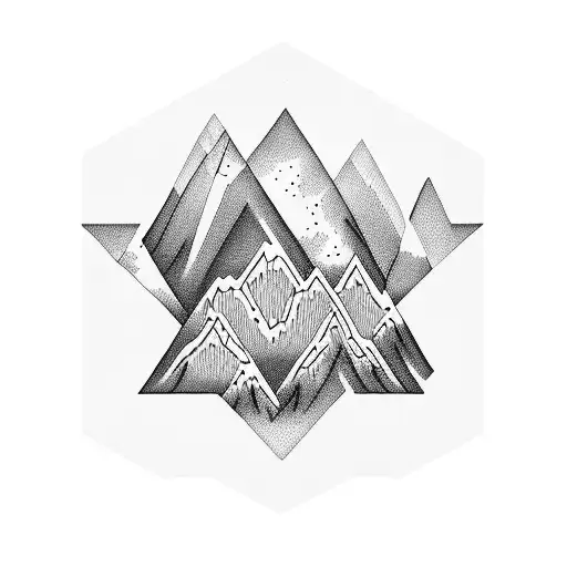 Musical Notes Intertwined With Mountain Peaks