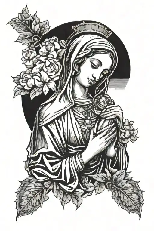 Virgin Mary Eyes Closed Eyes