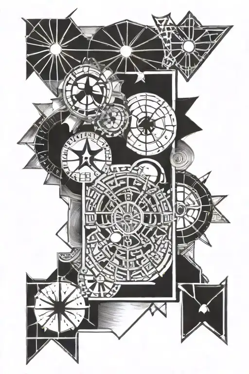 Box With Shields And Symbols In Rows Incorporate The Sun