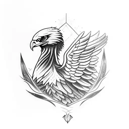 Eagle With Dagger And Leafs
